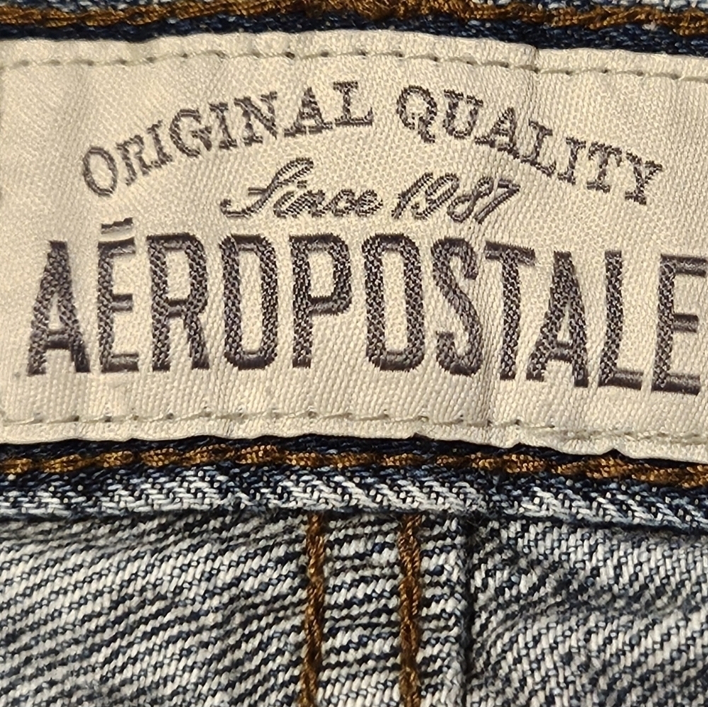 Aeropostale Denim Cutoff Shorts Size 10 High Rise Distressed Blue Jean - Picture 5 of 6